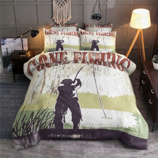 Fishing Illustration Gone Fishing Bedding Set