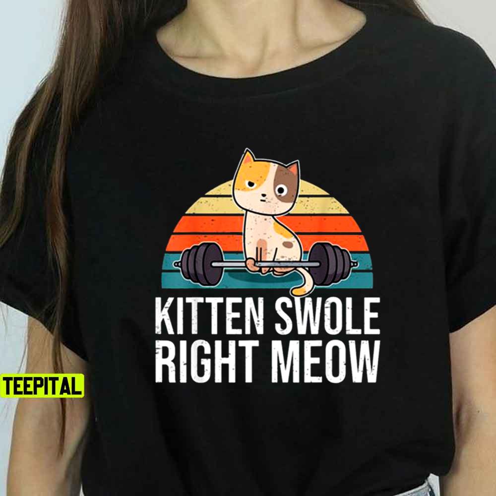 Funny Workout, Fitness Pun I Kitten Swole Right Unisex T-Shirt Funny Workout, Fitness Pun I Kitten Swole Right Unisex T-Shirt