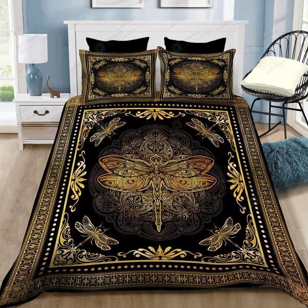 Golden Mandala Dragonfly Bedding Set Golden Mandala Dragonfly Bedding Set