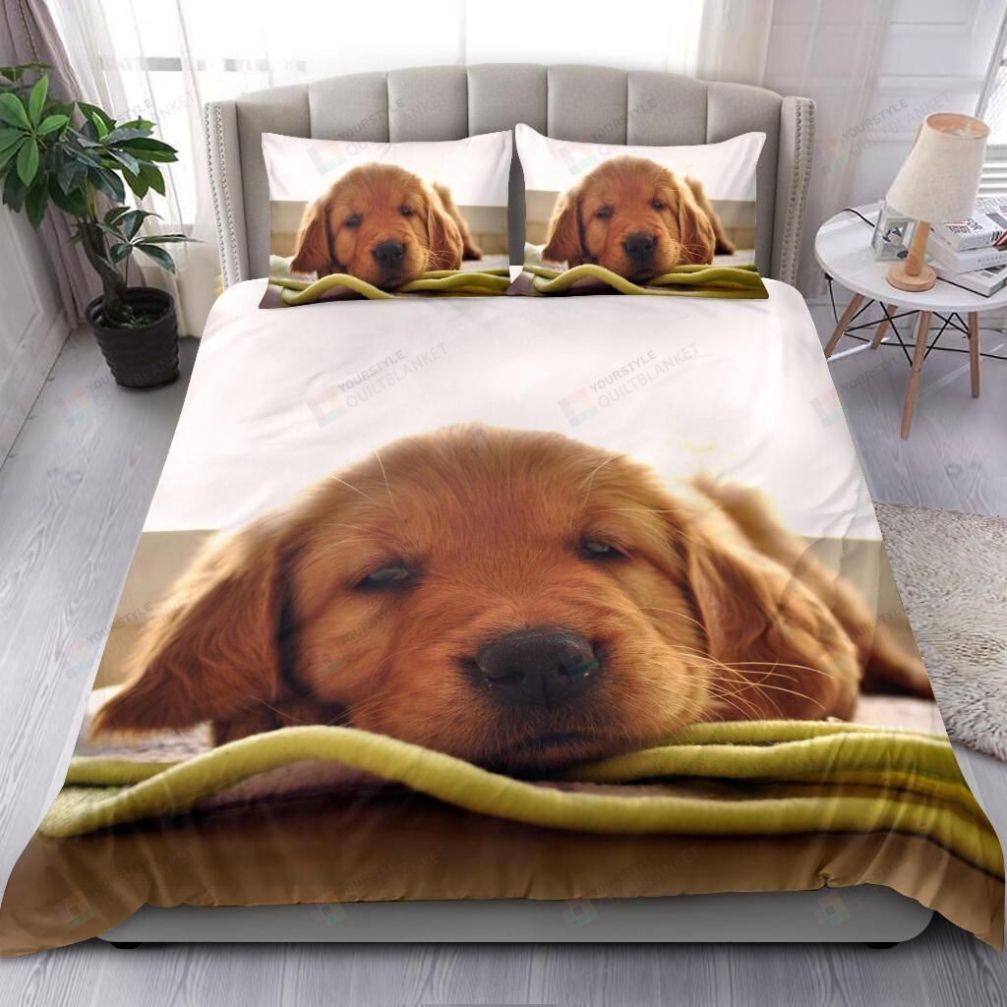 Golden Retriever Sleeping Bedding Set Golden Retriever Sleeping Bedding Set