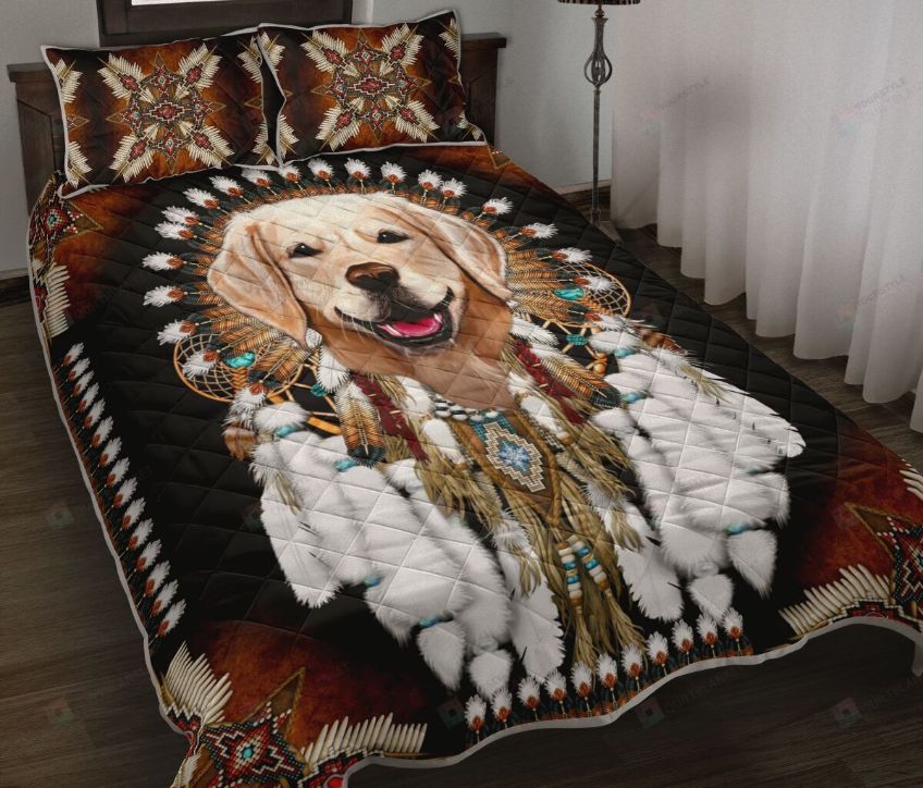 Golden Retriever Dog Native American Rosette Bedding Set Golden Retriever Dog Native American Rosette Bedding Set