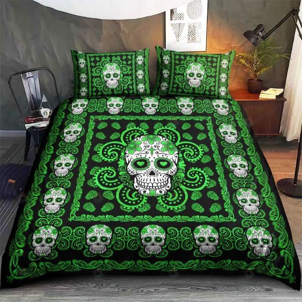 Green Skull Bedding Set Green Skull Bedding Set