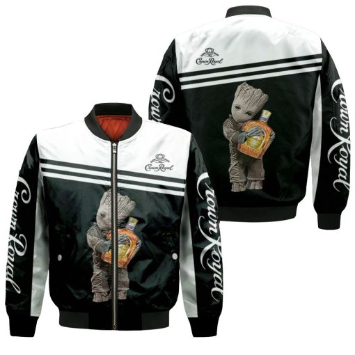 Groot Hug Crown Royal Wine Bottle 3d Jersey Bomber Jacket