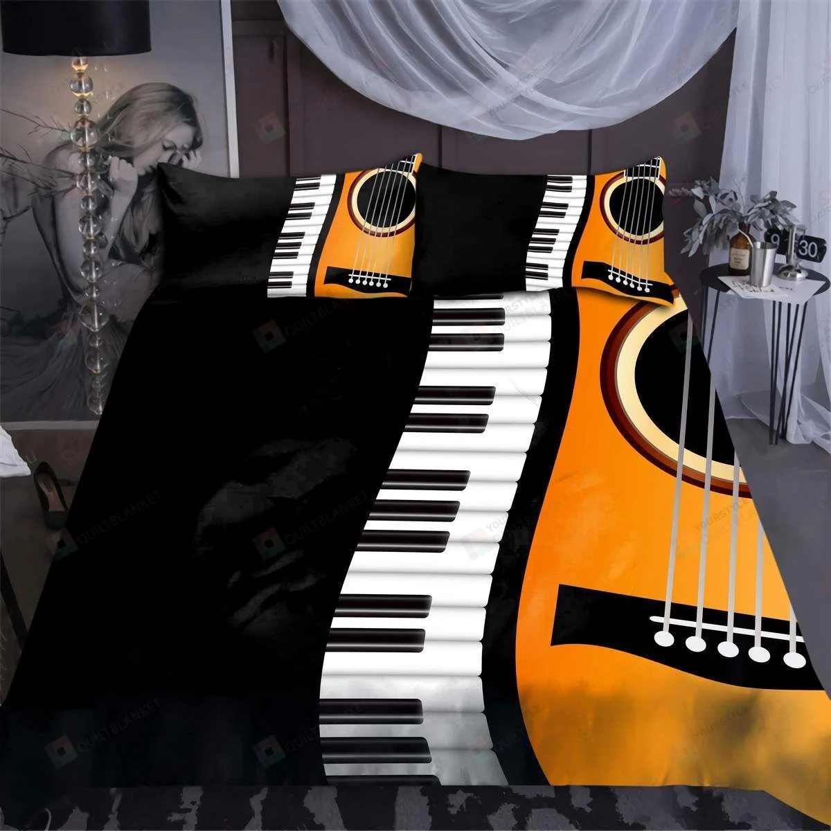 Guitar And Piano Bedding Set Guitar And Piano Bedding Set