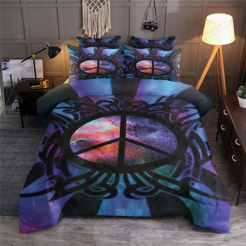 Hippie Peace Symbol Art Bedding Set Hippie Peace Symbol Art Bedding Set