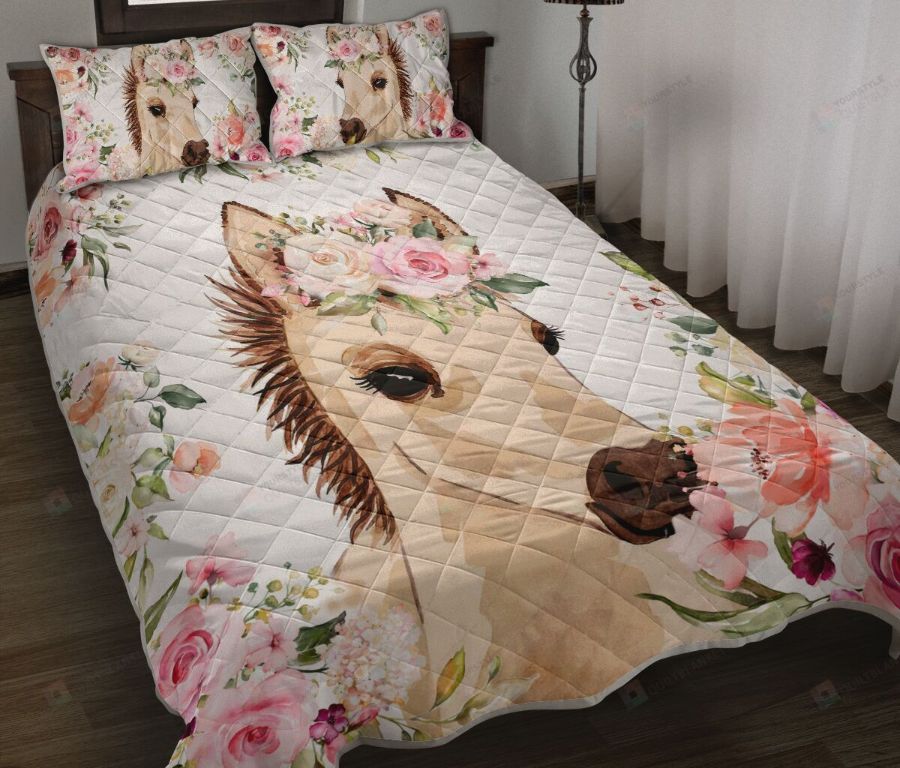 Horse Baby Watercolor Flower Bedding Set Horse Baby Watercolor Flower Bedding Set