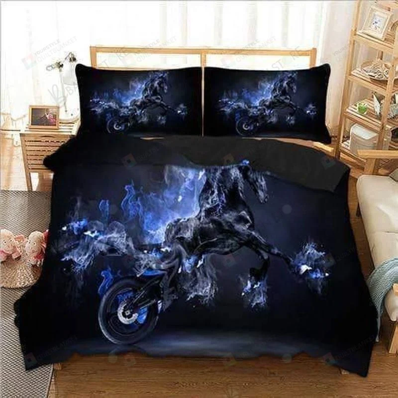 Horse Blue Smoke Bedding Set Horse Blue Smoke Bedding Set
