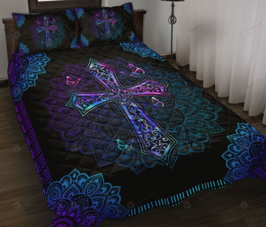 Jesus Cross Neon Bedding Set Jesus Cross Neon Bedding Set