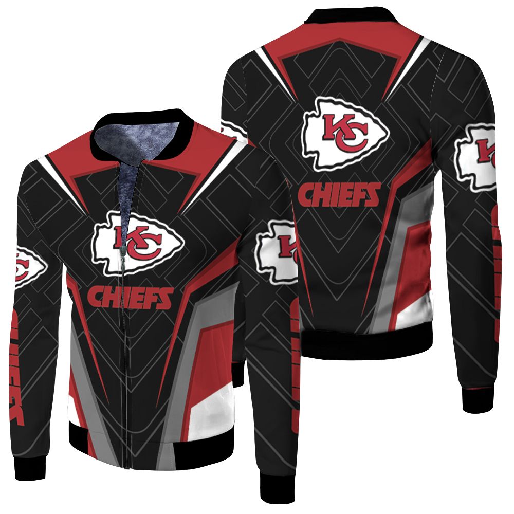 Kansas City Chiefs Logo For Fan 3d Jersey Fleece Bomber Jacket Kansas City Chiefs Logo For Fan 3d Jersey Fleece Bomber Jacket
