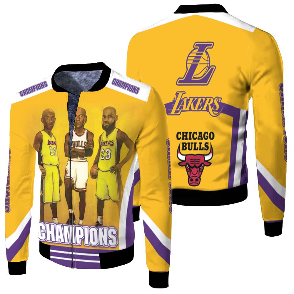 Kobe Bryant Michael Jordan Lebron James Funny Animation Legends For Fan Fleece Bomber Jacket Kobe Bryant Michael Jordan Lebron James Funny Animation Legends For Fan Fleece Bomber Jacket