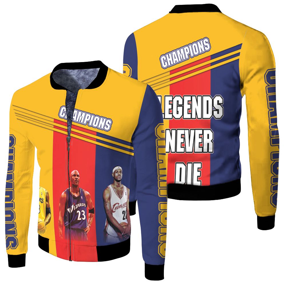 Kobe Bryant Michael Jordan Lebron James Legends Never Die Champions 3d Printed Fleece Bomber Jacket Kobe Bryant Michael Jordan Lebron James Legends Never Die Champions 3d Printed Fleece Bomber Jacket