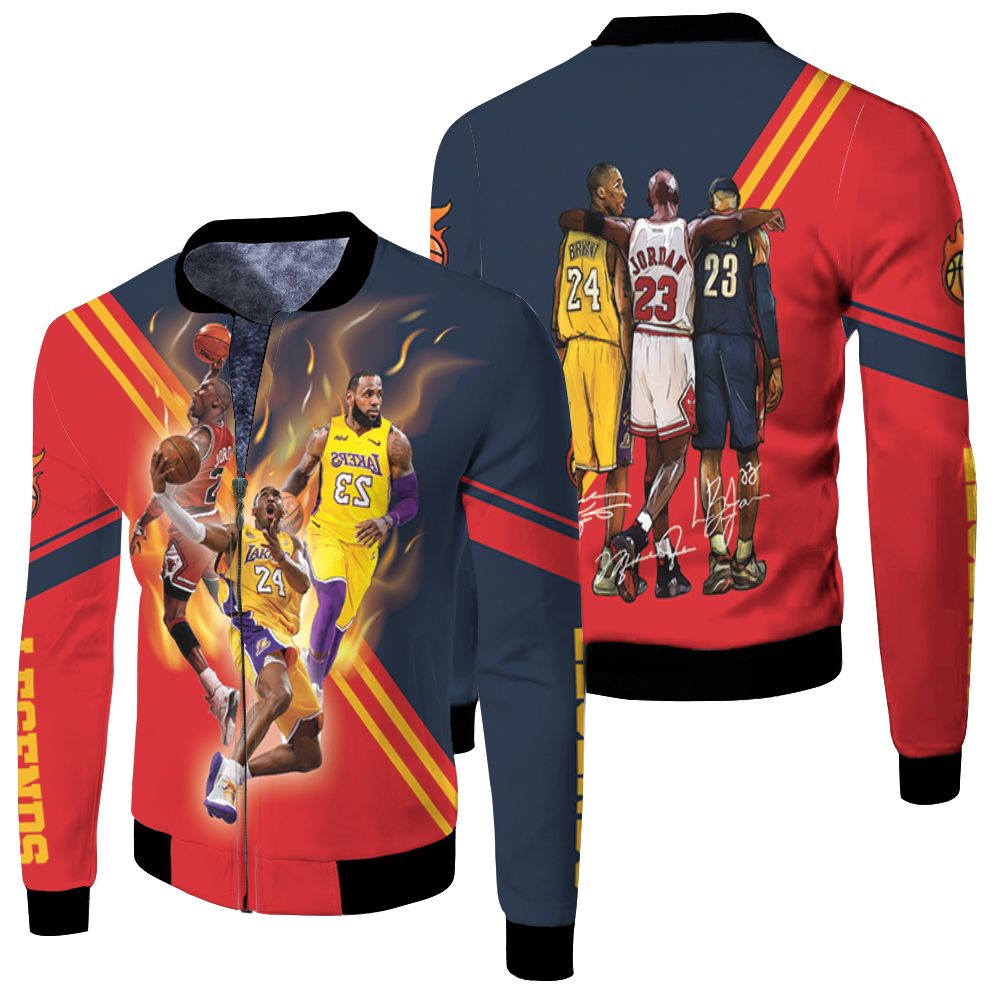Legend Of Nba Signatures Fleece Bomber Jacket Legend Of Nba Signatures Fleece Bomber Jacket