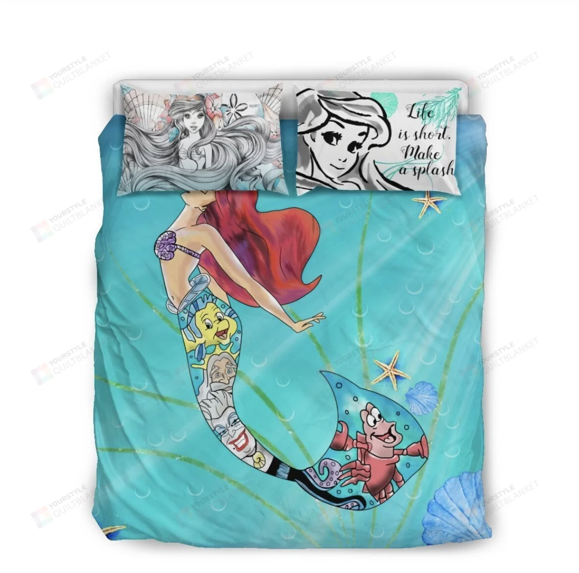 Little Mermaid Standard Bedding Set Little Mermaid Standard Bedding Set