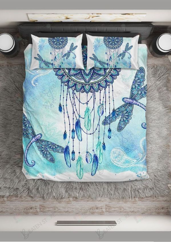 Mandala Blue Dragonflies Bedding Set Mandala Blue Dragonflies Bedding Set
