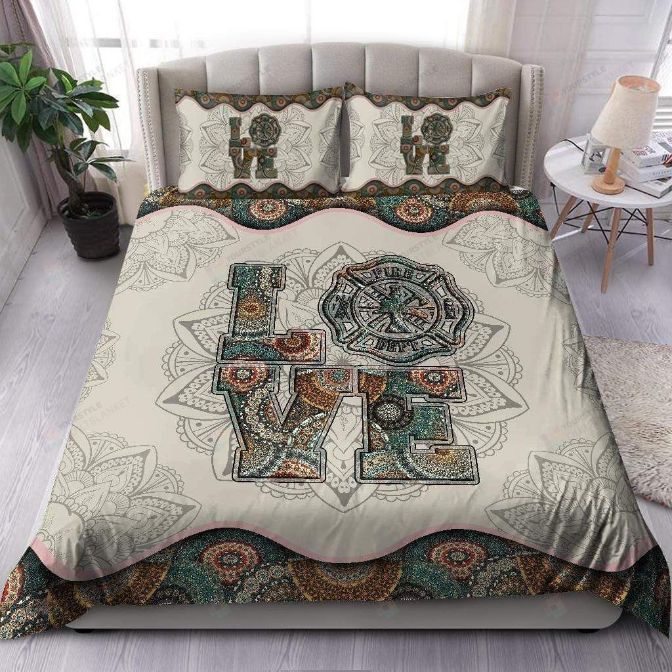 Mandala Style Firefighter Bedding Set Mandala Style Firefighter Bedding Set
