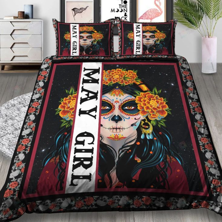 May Sugar Skull Girl Flower Bedding Set May Sugar Skull Girl Flower Bedding Set