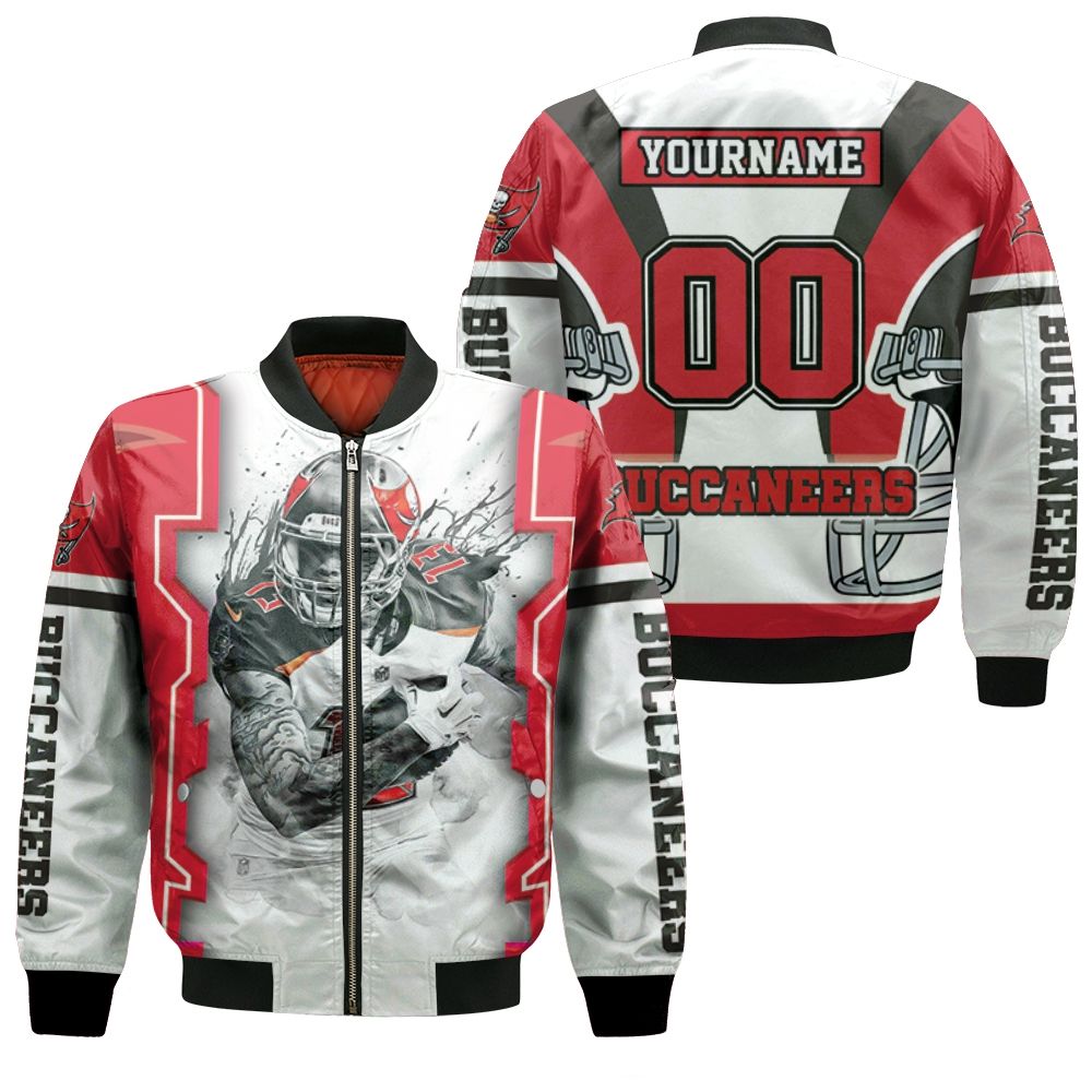 Mike Evans 13 Tampa Bay Buccaneers Nfc South Champions Super Bowl 2021 Black And White Bomber Jacket Mike Evans 13 Tampa Bay Buccaneers Nfc South Champions Super Bowl 2021 Black And White Bomber Jacket