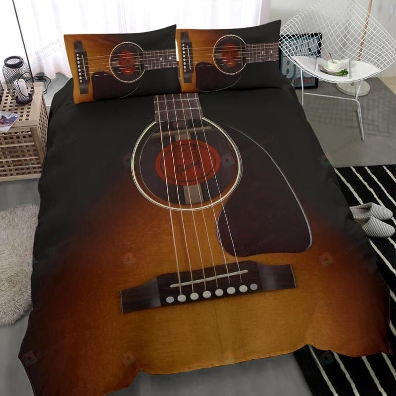 Music Black Guitar Bedding Set Music Black Guitar Bedding Set