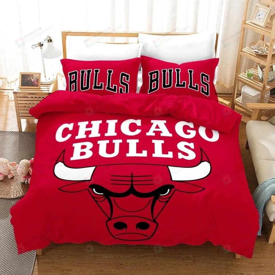 Nba Chicago Bulls Logo Basketball Bedding Set Nba Chicago Bulls Logo Basketball Bedding Set
