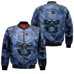 New England Patriots Nfl Fans Skull Bomber Jacket