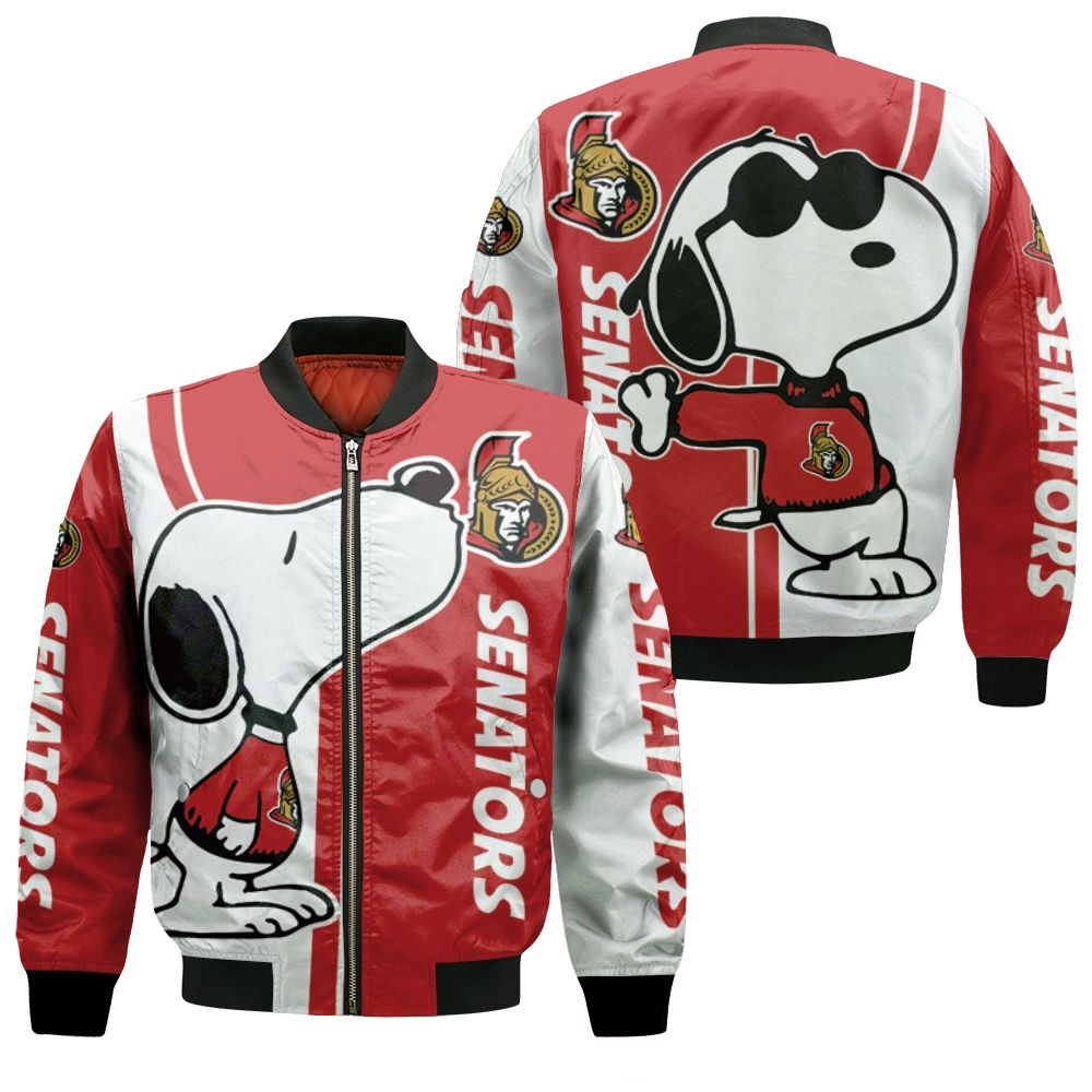 Ottawa Senators Snoopy Lover 3d Printed Bomber Jacket Ottawa Senators Snoopy Lover 3d Printed Bomber Jacket