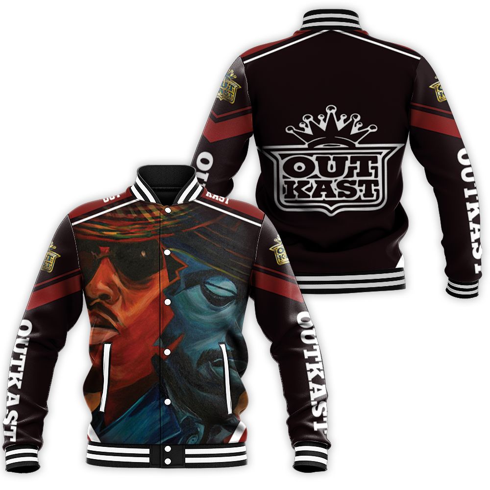 Outkast Oil Painting Style Baseball Jacket Outkast Oil Painting Style Baseball Jacket