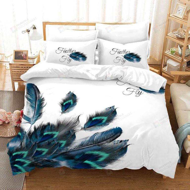 Peacock Feather Fly Bedding Set Peacock Feather Fly Bedding Set