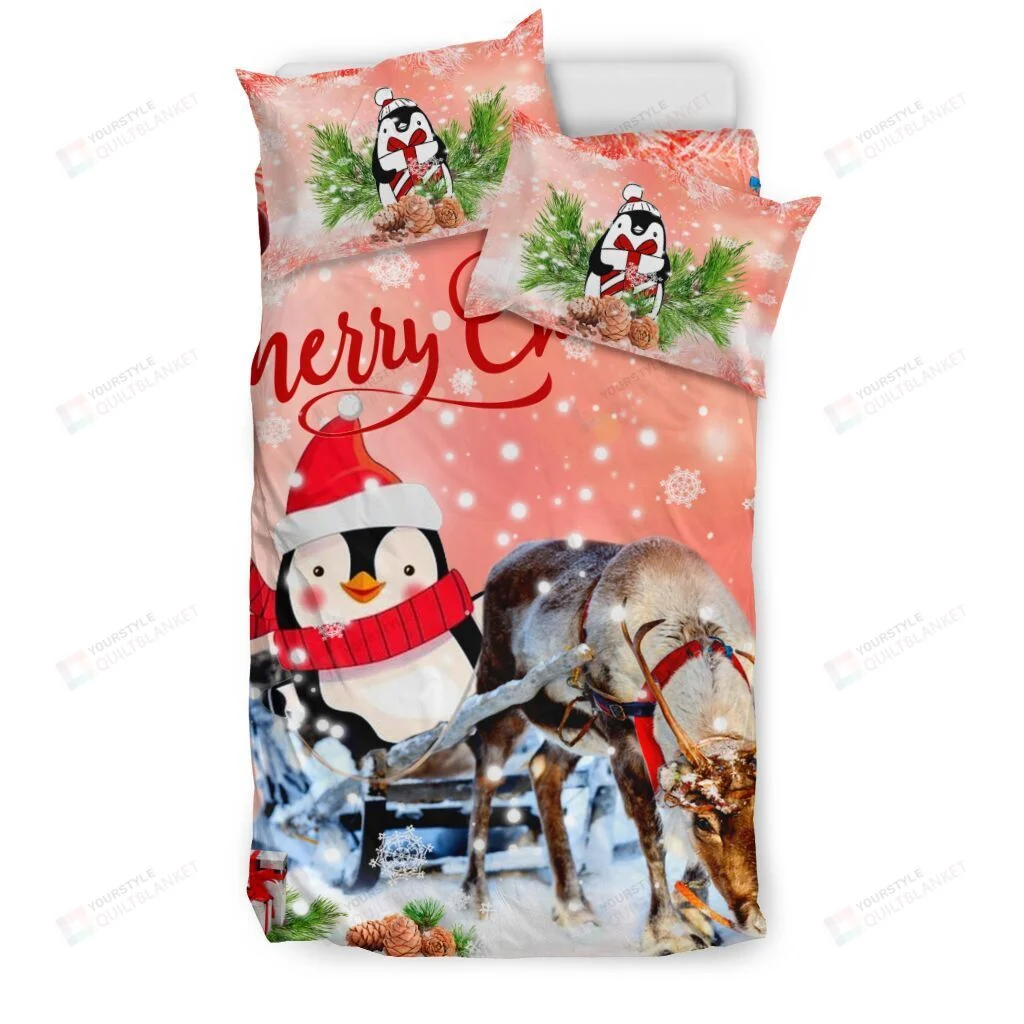 Penguin Merry Christmas Bedding Set Penguin Merry Christmas Bedding Set