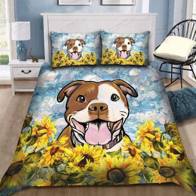 Pet Dog Pit Bull Sunflower Bedding Set Pet Dog Pit Bull Sunflower Bedding Set