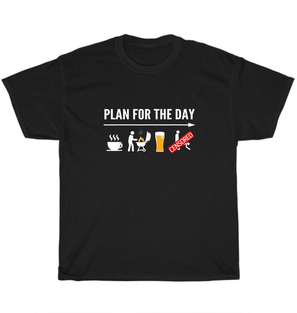 Plan For The Day Coffee Bbq Grilling Beer Unisex T-Shirt Plan For The Day Coffee Bbq Grilling Beer Unisex T-Shirt