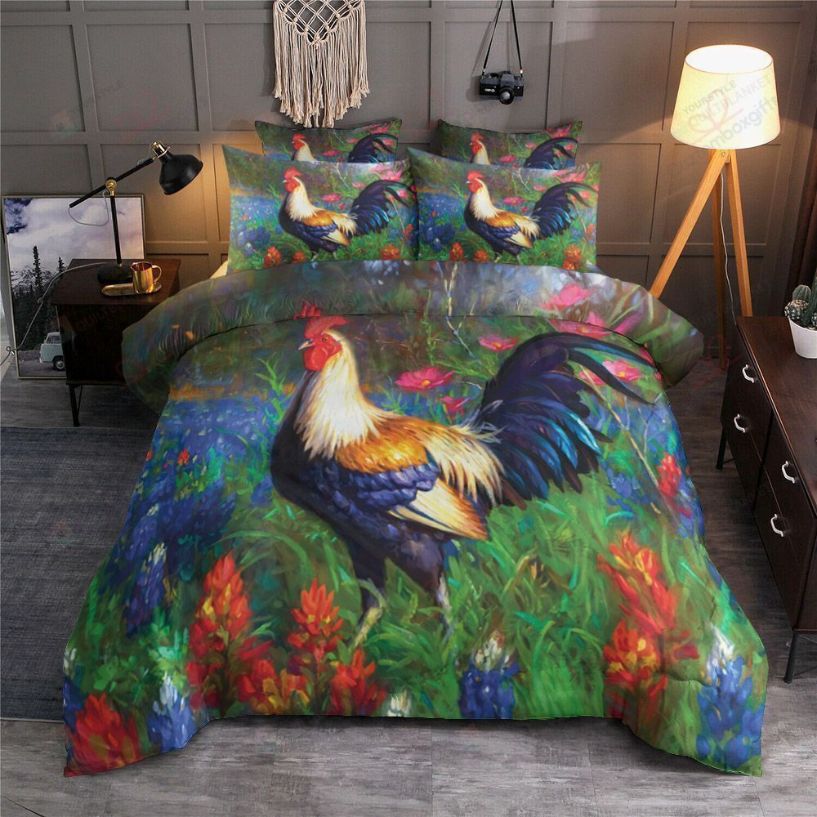Rooster In The Flower Garden Bedding Set Rooster In The Flower Garden Bedding Set