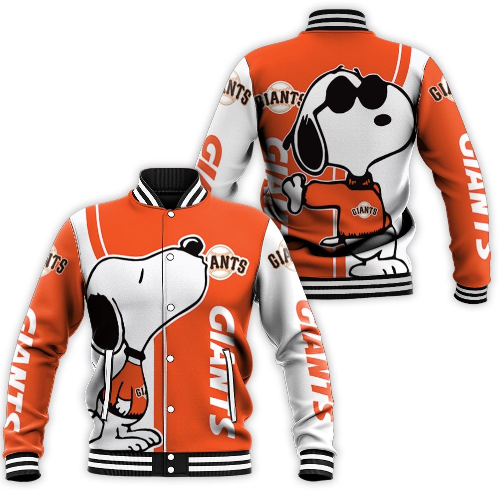 San Francisco Giants Snoopy Lover 3d Printed Baseball Jacket San Francisco Giants Snoopy Lover 3d Printed Baseball Jacket