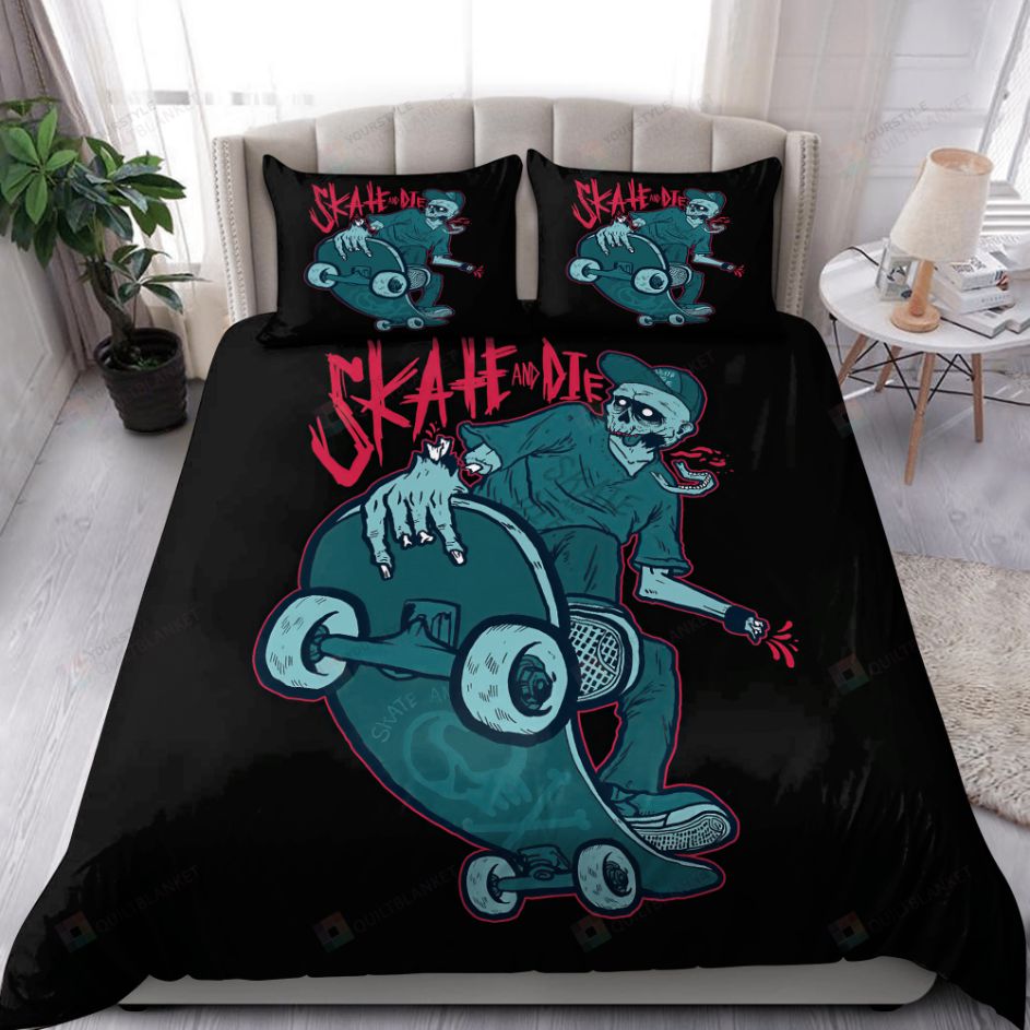 Skateboarding Skull Bedding Set Skateboarding Skull Bedding Set