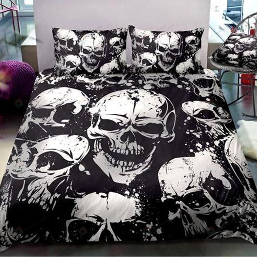 Skull Black White Bedding Set Skull Black White Bedding Set
