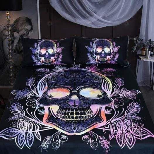 Skull Flower Color Bedding Set Skull Flower Color Bedding Set