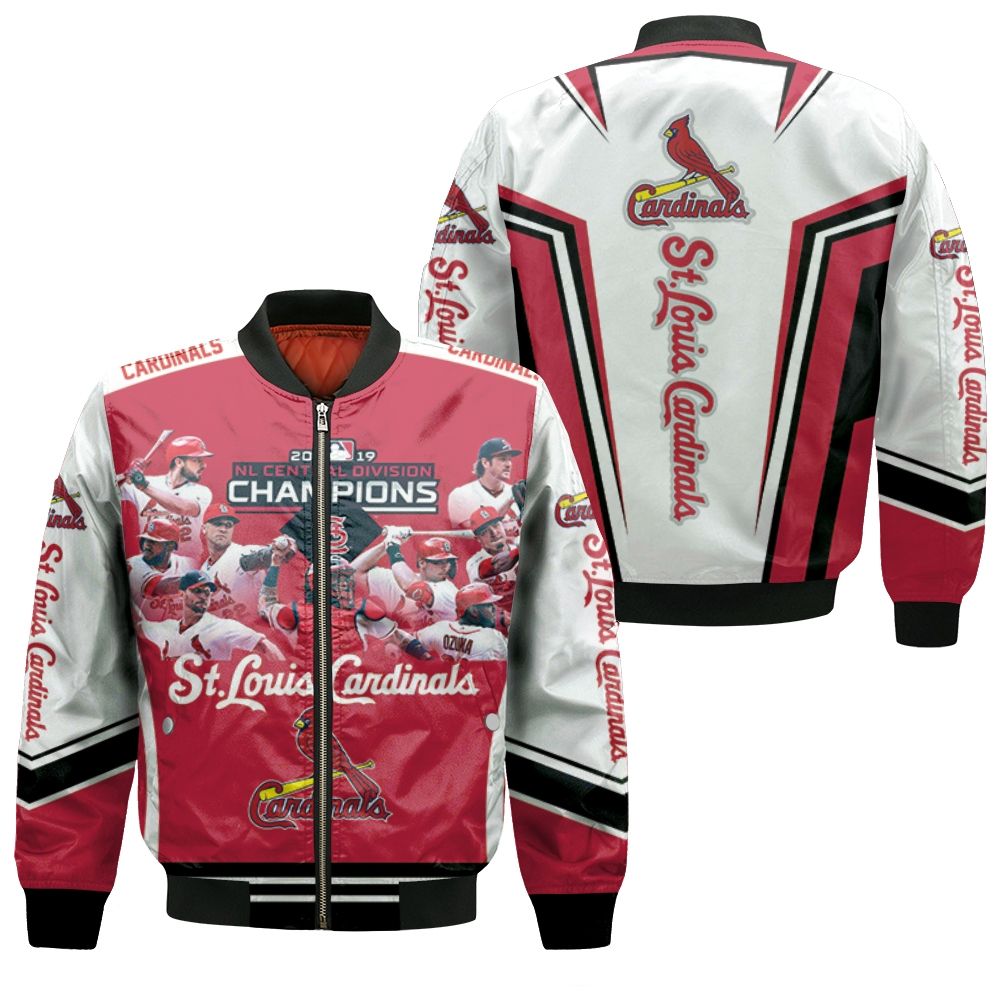 St Louis Cardinals 2019 Nl Central Champions For Fan Bomber Jacket St Louis Cardinals 2019 Nl Central Champions For Fan Bomber Jacket