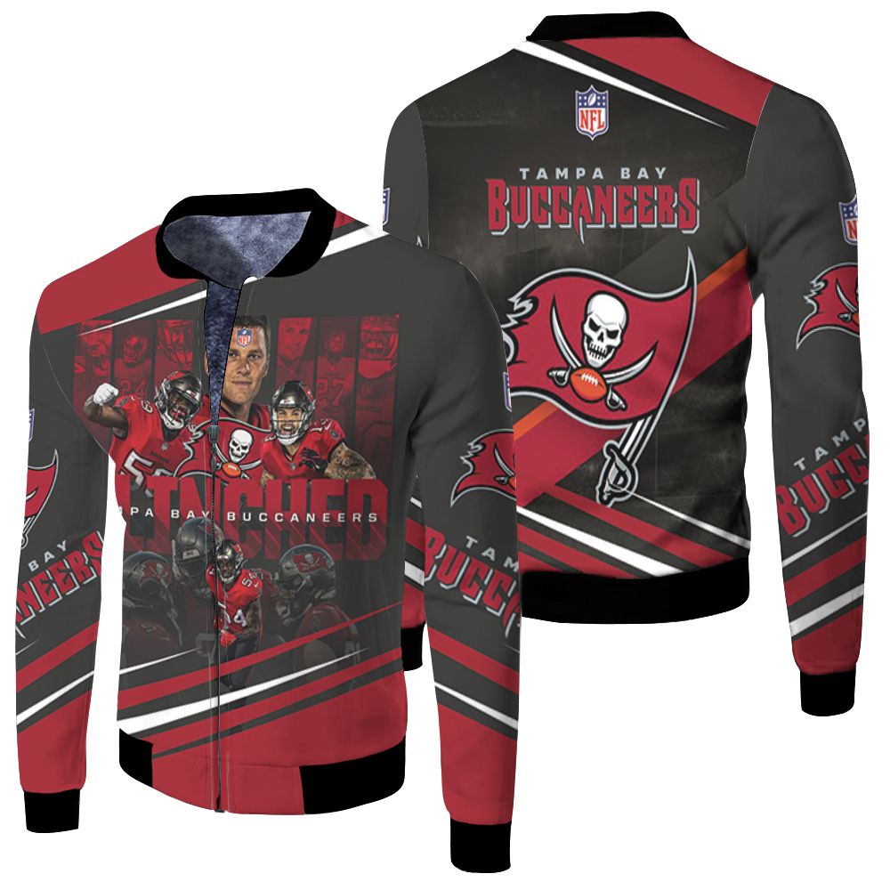Tampa Bay Buccaneers Clinched Fleece Bomber Jacket Tampa Bay Buccaneers Clinched Fleece Bomber Jacket