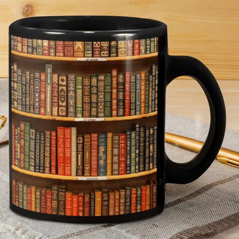 Book Library Premium Sublime Ceramic Coffee Mug Black Book Library Premium Sublime Ceramic Coffee Mug Black