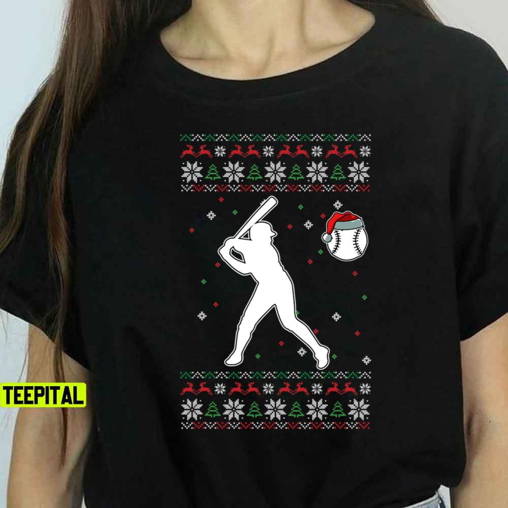 Christmas Baseball Player Christmas Ugly X-Mas T-Shirt Christmas Baseball Player Christmas Ugly X-Mas T-Shirt