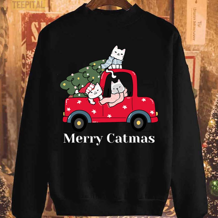 Merry Catmas Red Truck T-Shirt Merry Catmas Red Truck T-Shirt