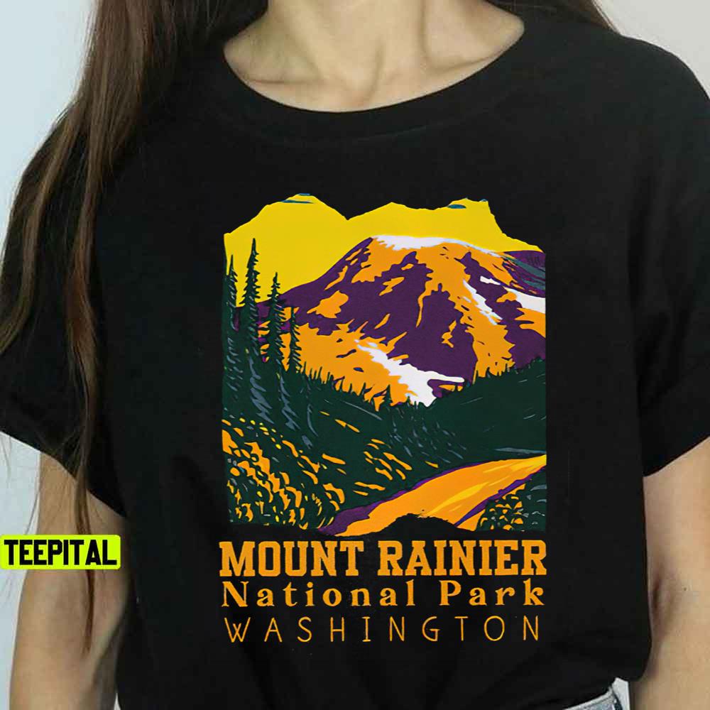 Mount Rainier Washington National Park Vintage Retro T-Shirt Mount Rainier Washington National Park Vintage Retro T-Shirt