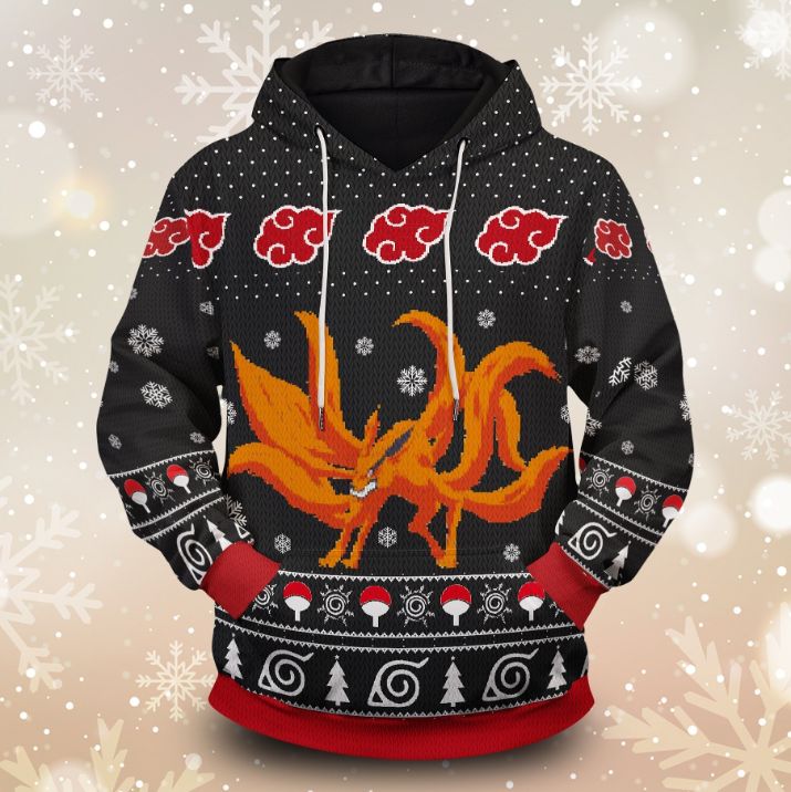 Nine Tailed Kurama Christmas Unisex Pullover Hoodie Nine Tailed Kurama Christmas Unisex Pullover Hoodie