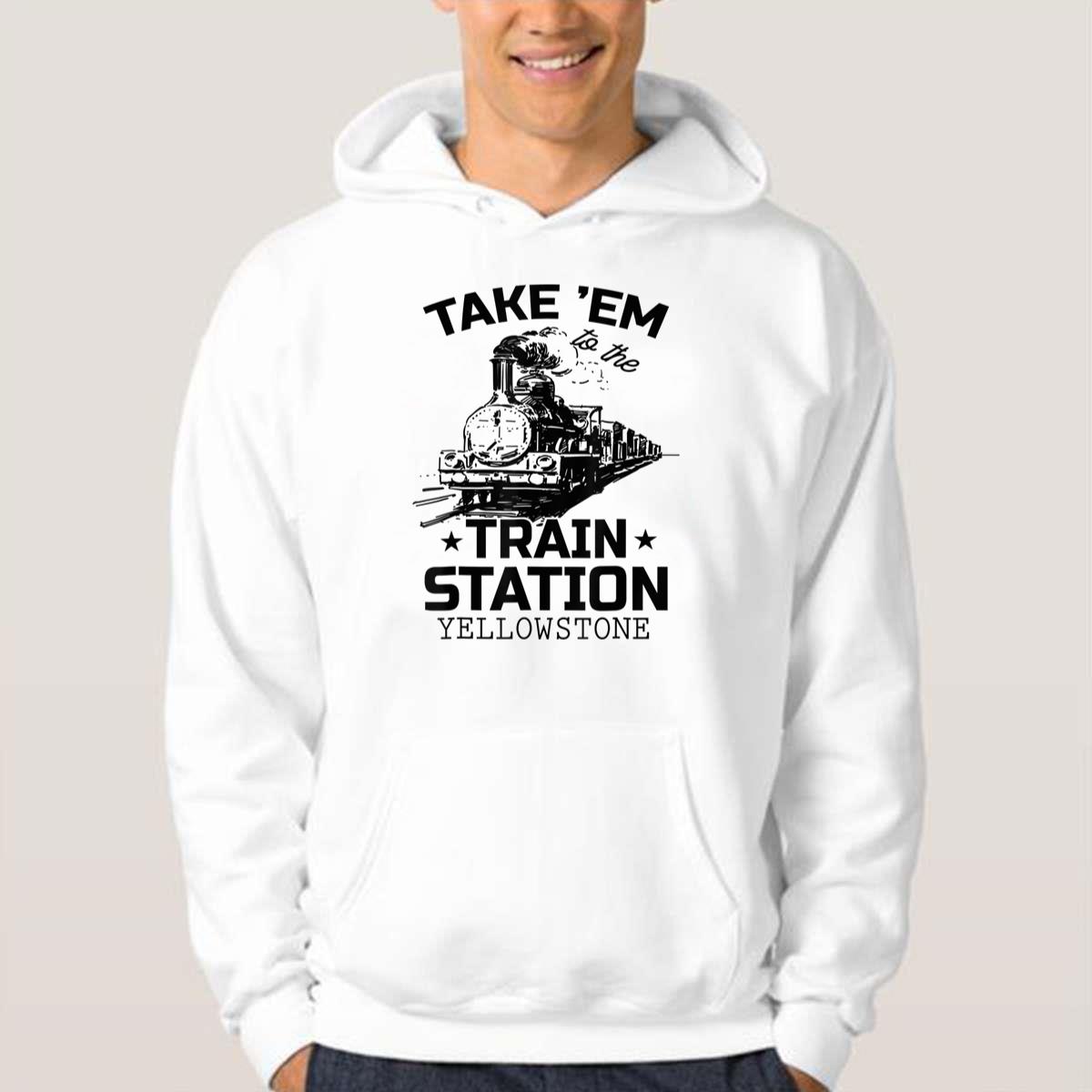 Western Coountry Yellowstone Take Em To The Train Station T-Shirt Western Coountry Yellowstone Take Em To The Train Station T-Shirt
