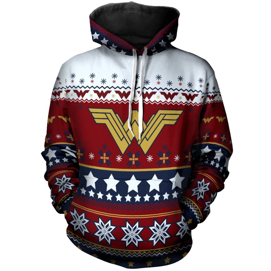 Xmas Wonder Woman Unisex Pullover And Zipped 3D All Over Print Hoodie Xmas Wonder Woman Unisex Pullover And Zipped 3D All Over Print Hoodie