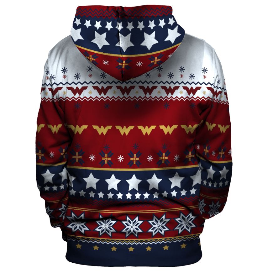 Xmas Wonder Woman Unisex Pullover And Zipped 3D All Over Print Hoodie Xmas Wonder Woman Unisex Pullover And Zipped 3D All Over Print Hoodie