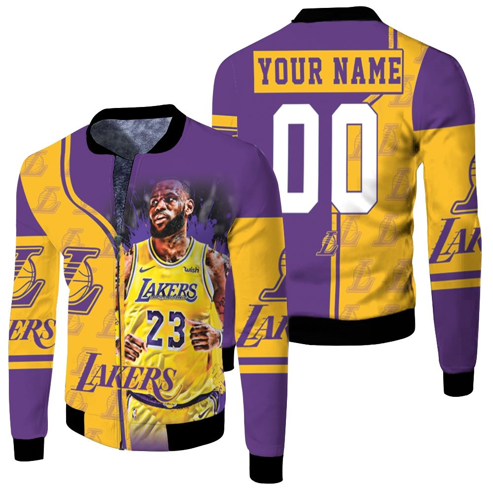 23 King James Los Angeles Lakers Nba Western Coference Personalized Fleece Bomber Jacket 23 King James Los Angeles Lakers Nba Western Coference Personalized Fleece Bomber Jacket