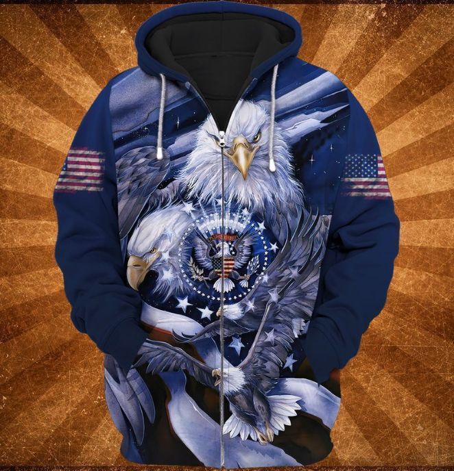 4th Of July Independence Day America Eagle 2 3d Zip Hoodie 4th Of July Independence Day America Eagle 2 3d Zip Hoodie