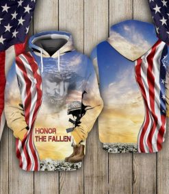 4th Of July Independence Day Memorial Day American Jesus Honor The Fallen 3d Zip Hoodie