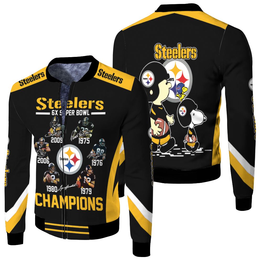 6x Super Bowl Champions Pittsburgh Steelers Jersey 2020 Nfl Season Snoopy Vs Peanuts Jersey Fleece Bomber Jacket 6x Super Bowl Champions Pittsburgh Steelers Jersey 2020 Nfl Season Snoopy Vs Peanuts Jersey Fleece Bomber Jacket