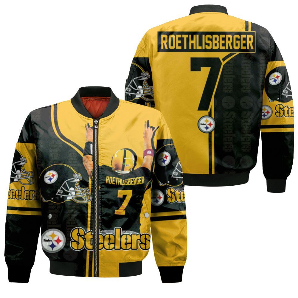 7 Ben Roethlisberger 7 Pittsburgh Steelers Jersey Great Player 2020 Nfl Season Jersey Bomber Jacket 7 Ben Roethlisberger 7 Pittsburgh Steelers Jersey Great Player 2020 Nfl Season Jersey Bomber Jacket